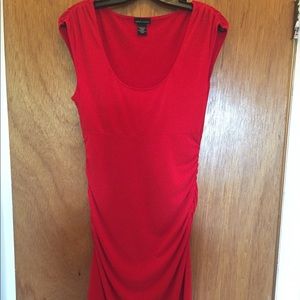 MODA Brand, Red side scrunched dress.